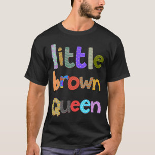 Camiseta Pequeña Reina marrón afroamericana negra que