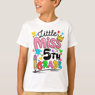Camiseta Pequeña Señorita 5º Quinto Grado Lindo De Vuelta A