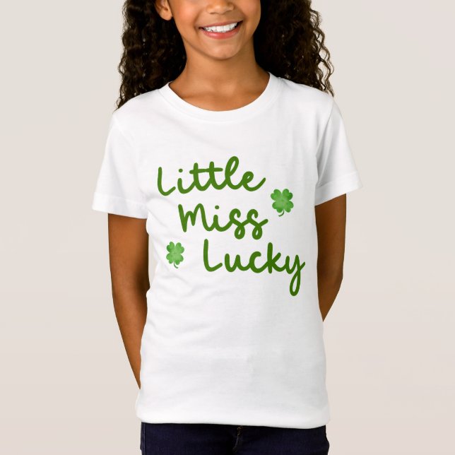 Camiseta Pequeña señorita afortunada de San Patricio, Green (Anverso)