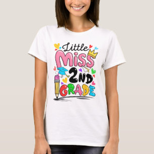 Camiseta Pequeña señorita de 2º segundo grado linda ck para