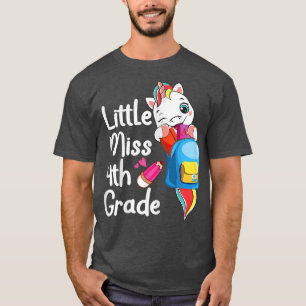 Camiseta Pequeña señorita de cuarto grado Unicornio vuelve