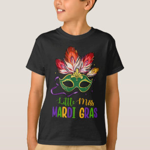 Camiseta Pequeña Señorita Mardi Gras Máscara Mardi Gras Niñ
