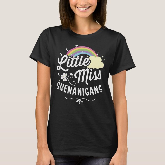 Camiseta Pequeña señorita travesuras para chicas y mujeres  (Anverso)