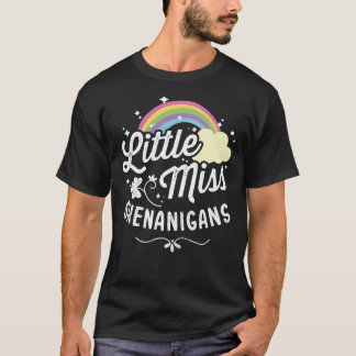 Camiseta Pequeña señorita travesuras para chicas y mujeres 