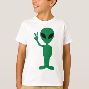 Camiseta Pequeña silueta del extranjero del hombre verde de