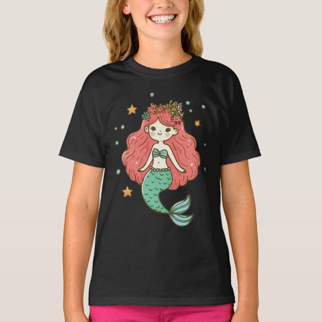 Camiseta Pequeña sirena acuática submarina (Anverso)