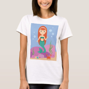 Camiseta Pequeña sirena chica de olas submarinas chica
