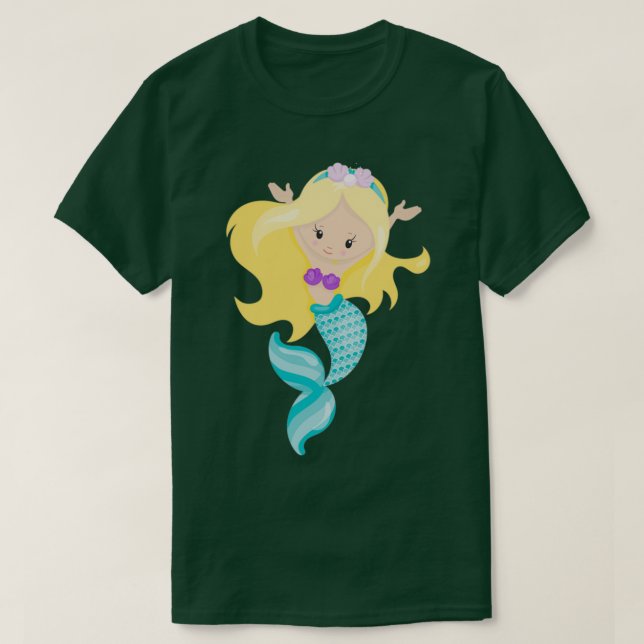 Camiseta Pequeña Sirena Cute Sirenita Bombas De Pelo (Diseño del anverso)