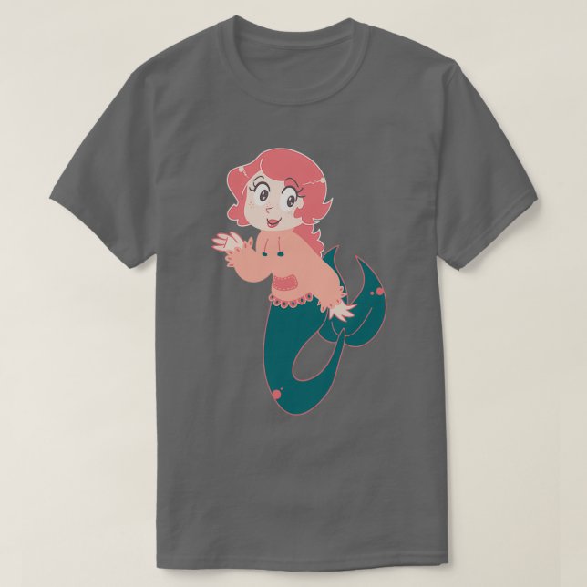 Camiseta Pequeña sirena rosada Chica (Diseño del anverso)