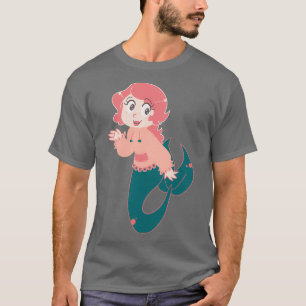 Camiseta Pequeña sirena rosada Chica