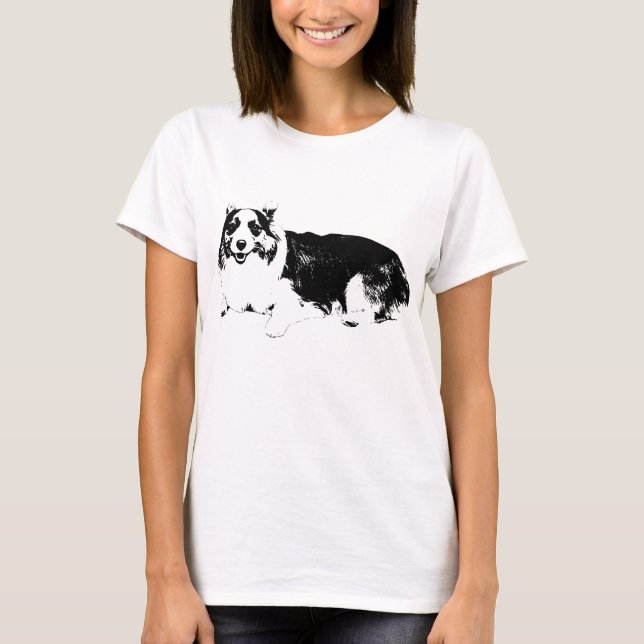 Camiseta Pequeña sonrisa tranquila de Corgi (Anverso)