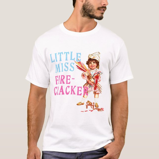 Camiseta Pequeña Srta. Firecracker Vintage Americana (Anverso)