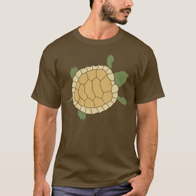 Camiseta Pequeña tortuga de arrastre linda de la tortuga (Anverso)