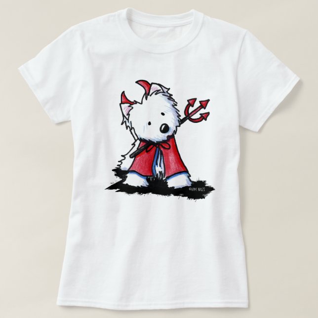 Camiseta Pequeña vestimenta westie del diablo (Diseño del anverso)
