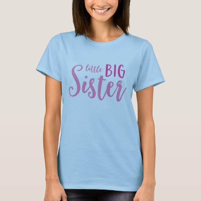 Camiseta Pequeña y grande hermana rosa (Anverso)
