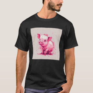 Camiseta Pequeñas mujeres con Ilustracion de cerdito
