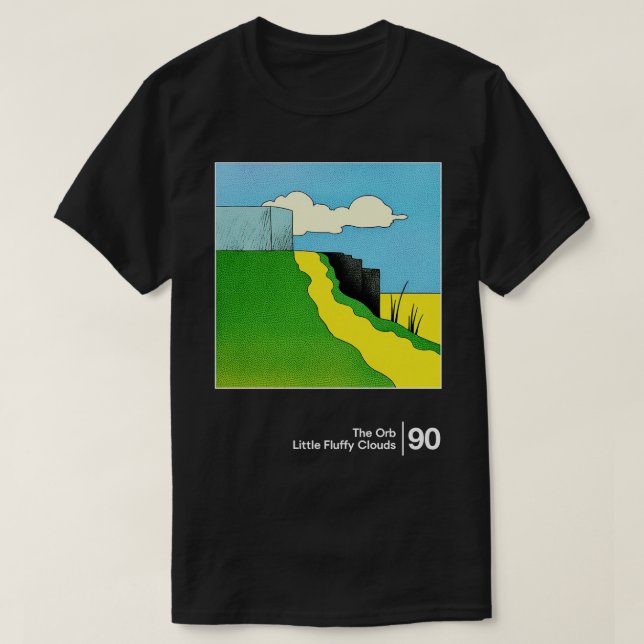 Camiseta Pequeñas nubes onduladas Diseño gráfico mínimo (Diseño del anverso)