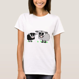 Camiseta Pequeñas ovejas negras lindas y ovejas de BigGray