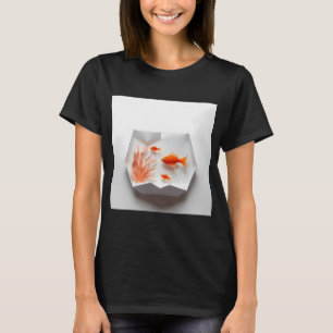 Camiseta Pequeño acuario en estilo origami