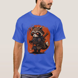Camiseta Pequeño amigo samurái mapache anime japonés