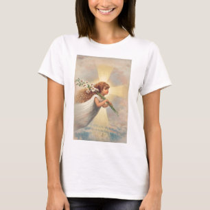 Camiseta Pequeño ángel bebé sosteniendo lirios