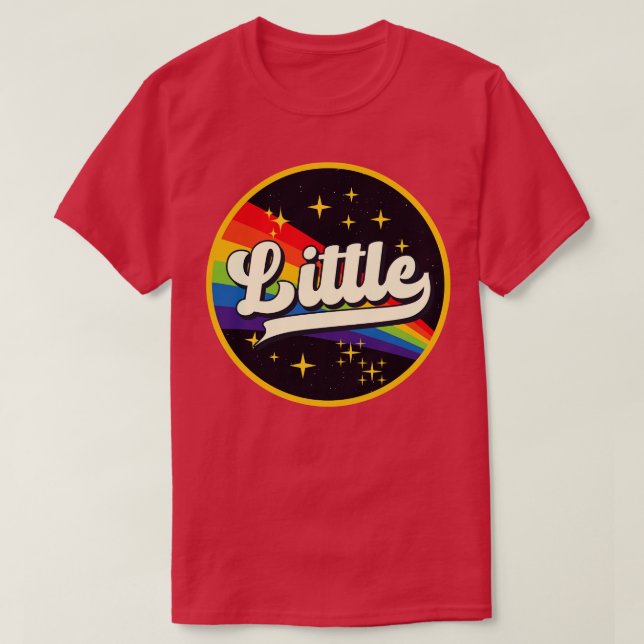 Camiseta Pequeño arcoiris en estilo vintage espacial (Diseño del anverso)