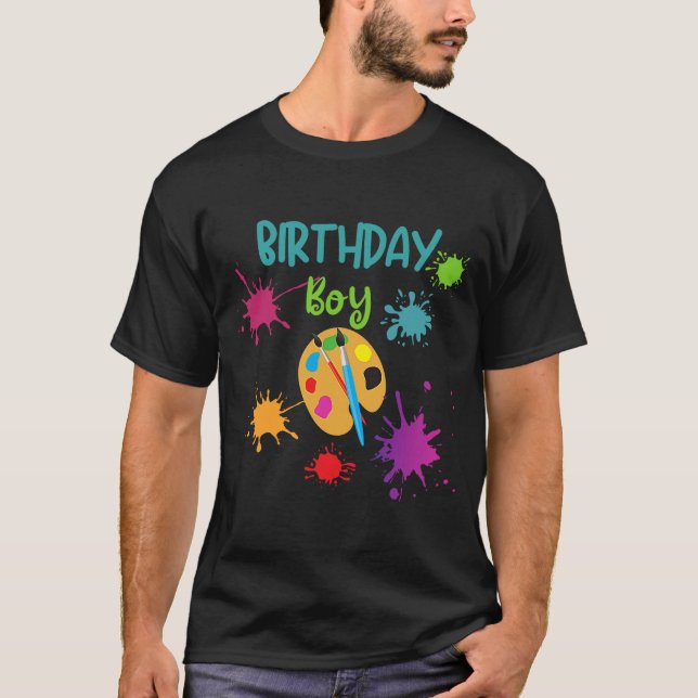 Camiseta Pequeño artista pintar a un niño de cumpleaños (Anverso)
