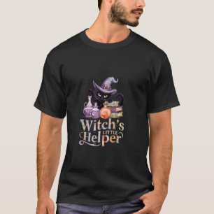 Camiseta Pequeño ayudante de bruja de Halloween gato encant
