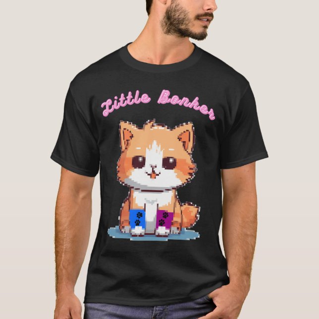 Camiseta Pequeño Bono, gato de té (Anverso)