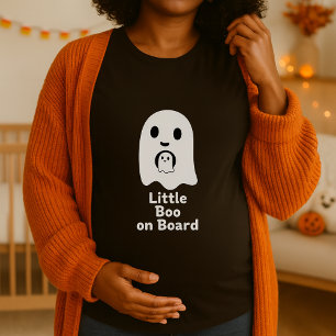 Camiseta Pequeño Boo a bordo de Halloween de Maternidad Fan