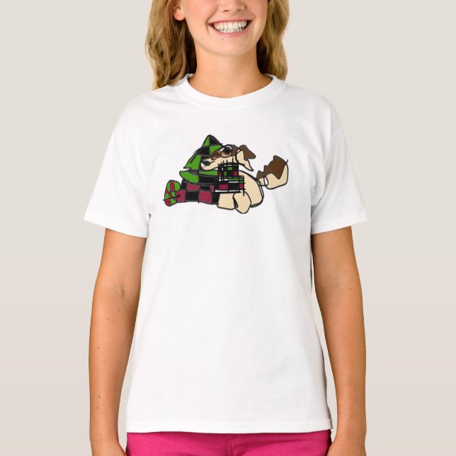 Camiseta Pequeño cachorro para el invierno (Anverso)