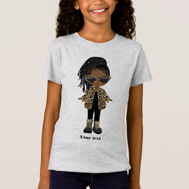 Camiseta Pequeño Chica afroamericano (Anverso)