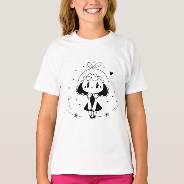 Camiseta Pequeño Chica de anime (Anverso)