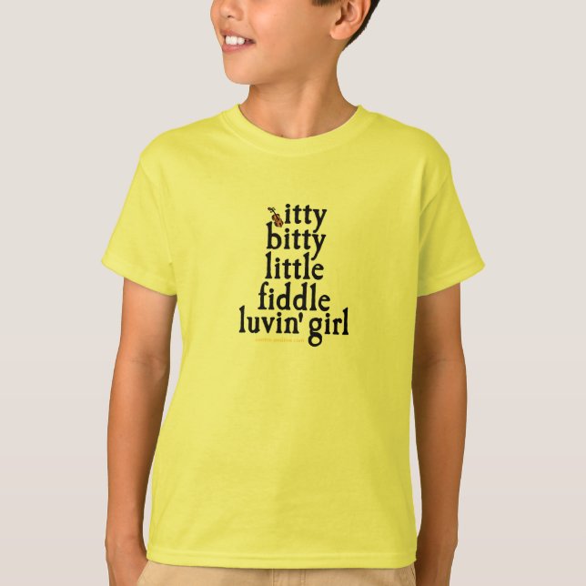 Camiseta pequeño chica deshilvanado itty del luvin del (Anverso)