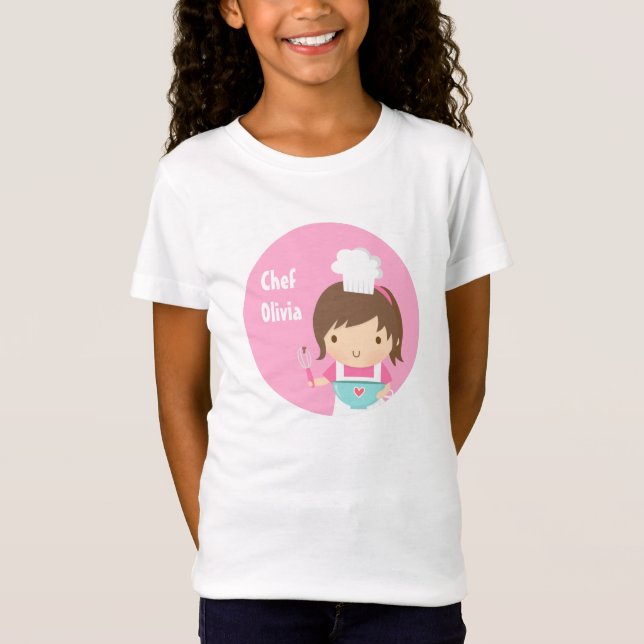 Camiseta Pequeño chica lindo del panadero del cocinero (Anverso)