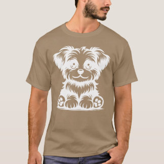 Camiseta Pequeño chica vintage de retrato de perro dulce