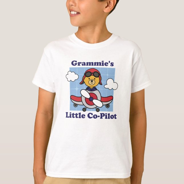 Camiseta Pequeño co piloto de Grammie - Avión de corte (Anverso)