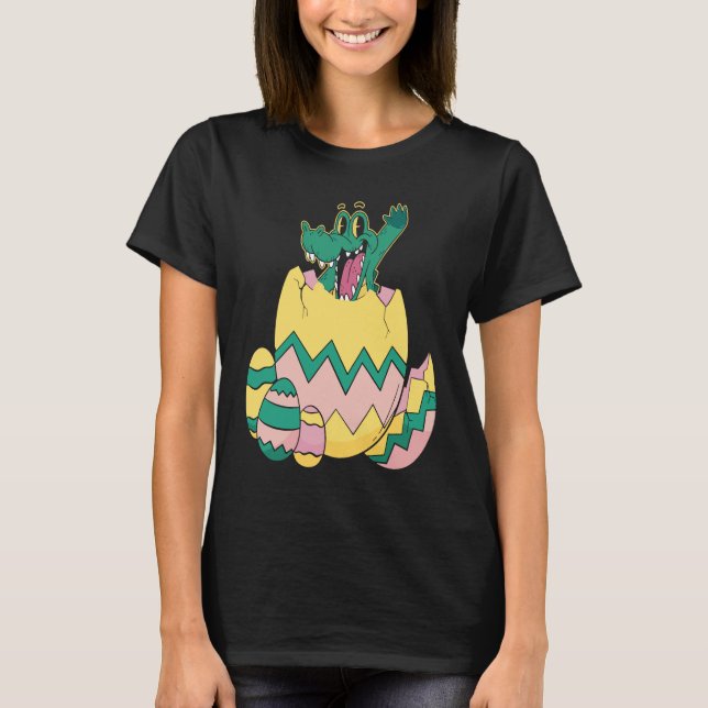 Camiseta Pequeño cocodrilo Huevo salvaje Reptile lagarto (Anverso)