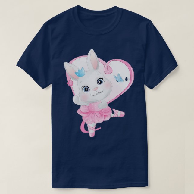 Camiseta Pequeño conejito lindo con acuarela Cita divertida (Diseño del anverso)