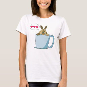 Camiseta Pequeño conejito marrón decir " Hola "