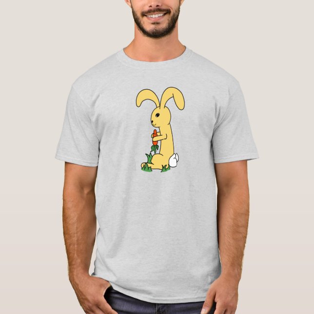Camiseta Pequeño conejito Personalizado Amarillo Y Pequeño  (Anverso)