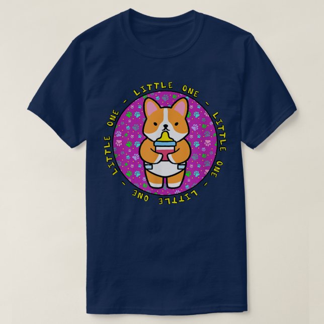 Camiseta PEQUEÑO Corgi CACHÉ CON Bebé (Diseño del anverso)