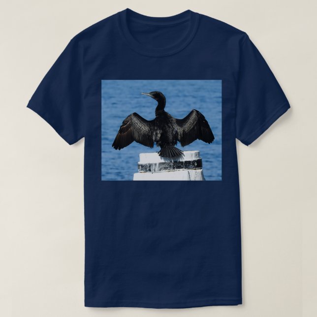 Camiseta Pequeño Cormorant Negro (Diseño del anverso)