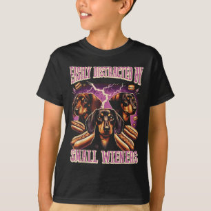 Camiseta Pequeño Dachshund Distrae Fácilmente De Forma Inap