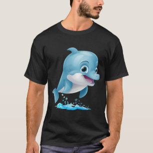 Camiseta Pequeño delfín saltando a través de los mares