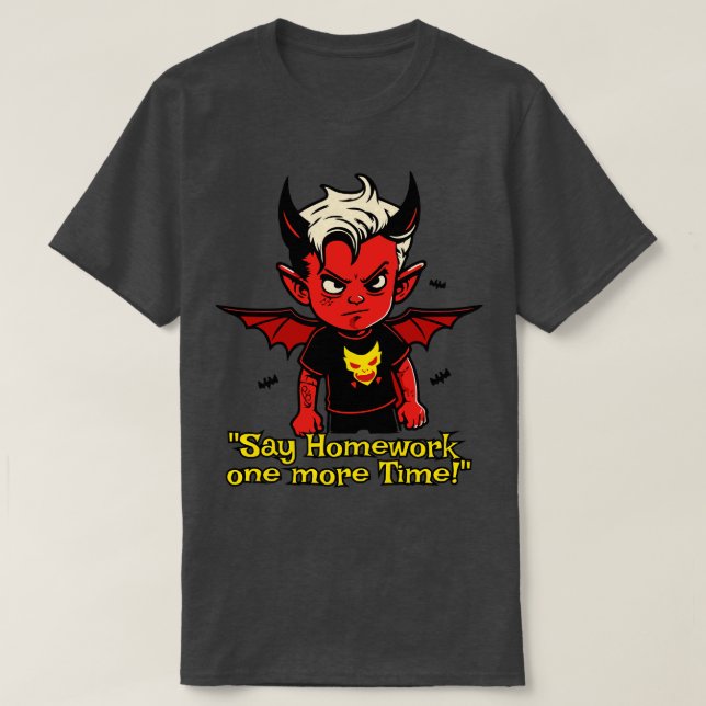 Camiseta pequeño diablo sin deberes (Diseño del anverso)