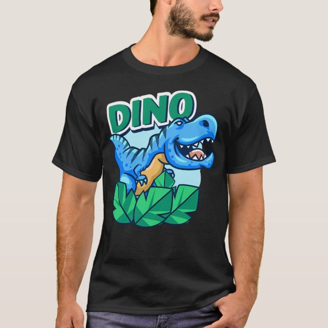 Camiseta Pequeño Dino Azul (Anverso)