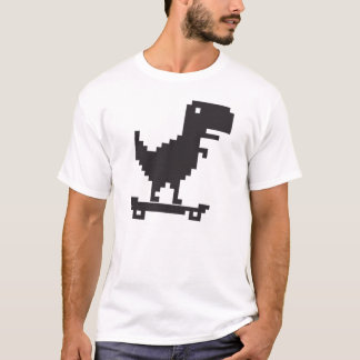 Camiseta Pequeño Dinosaurio TRex con patineta - Arte Pixel