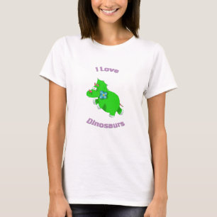 Camiseta pequeño dinosaurio verde (dinosaurios del amor de