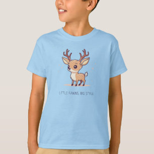 Camiseta Pequeño diseño de ciervos de gran estilo